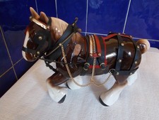 Large Shire Horse Figurine with Leather Harness etc.