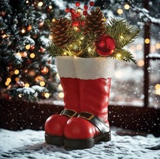 LED Santa Boots Floral