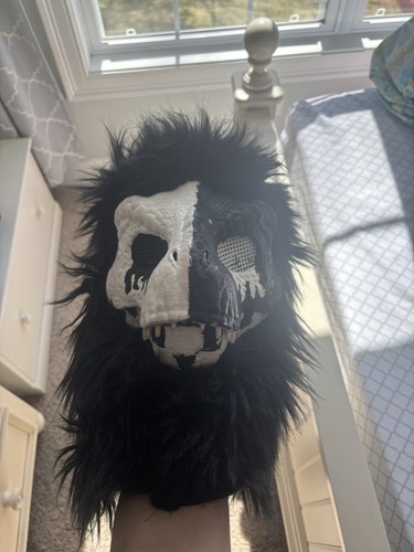 Dino furry mask black and - furry,