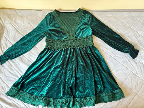 Green velvet lace trim - lace,