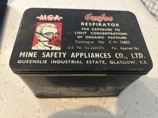 Rare Vintage MSA Gasfoe Respirator CM - 76853 Collectable Mask & Tin & Booklet