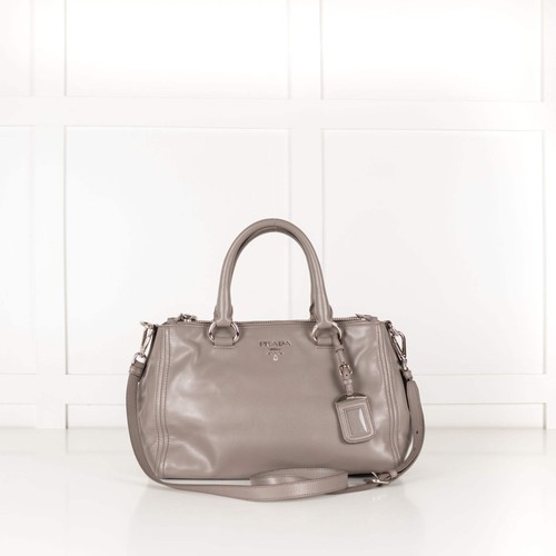 Prada grey leather shoulder - grey,