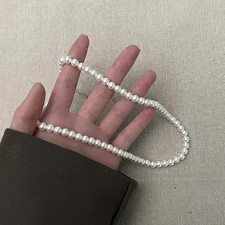 White pearl imitation - pearl, choker
