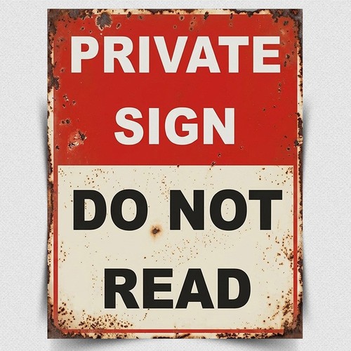 Private sign not - sign, read