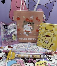 SANRIO Gift Bag Notebook Stationary Pompom Hello Kitty Blind Rubber Highlighter
