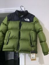north face teen Boys 1996 nuptse forest olive  XL 14/16