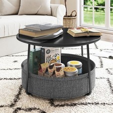 Round Side Table with Storage