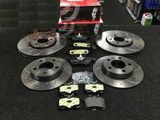 FOR VW POLO MK6 2.0 GTI TSI DSG FRONT REAR DRILELD GROOVED BRAKE DISCS & PADS