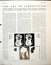 Antique Old Print Art Linocutting Nativity Scene Four Stages Highlighted 1943