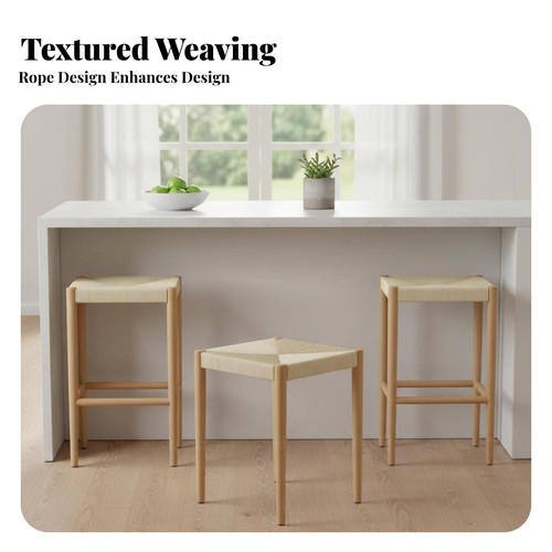 Woven top stool stackable - stool,