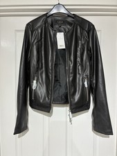 Lipsy - Black Collarless PU