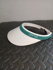 Ping Men's Sun Visor Hat Golf White With Green Stripe Logo - One Size