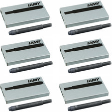 LAMY T10 Black Fountain Pen Ink Cartridges - Pack of 6 (30 Cartridges)