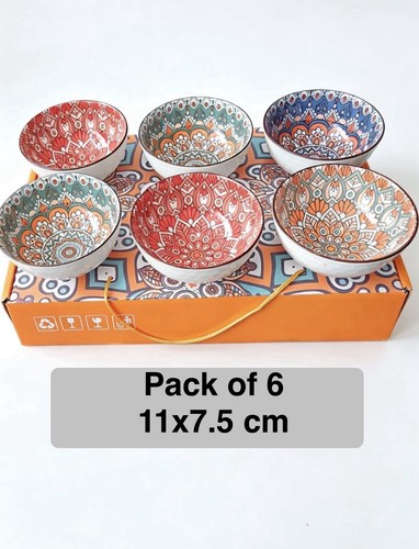 Multi colour ceramic bowl 11cm - multi-colour,