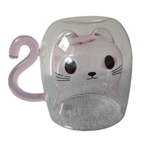 Cartoon cat glass - cartoon, mug