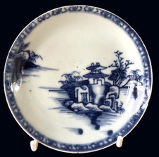 Nanking Cargo Chinese Porcelain Saucer, Pagoda Landscape