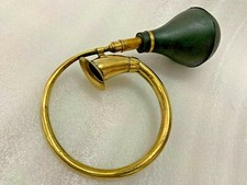 DEURA CIRCULAR BRASS BULB HORN vintage antique old car taxi clown