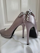 Little Mistress Ziva Satin Platform Stiletto Court Shoes Size 39 UK 6
