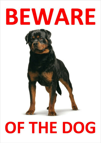 Beware the dog sign - x, of