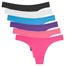 Pack of 6 Womens Cotton Thongs