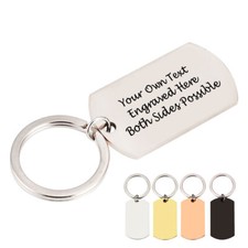 Personalised Keyrings Both Sides Engraved Keychain Key Tags Custom Your Own Text