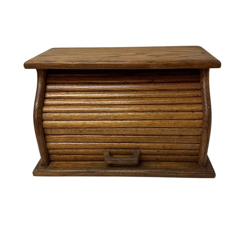 Vintage oak wood roll top - wood,