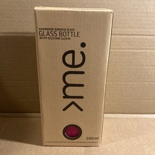 Squireme. Handmade Borosilicate Glass Bottle With Silicone Sleeve 500ML Pink