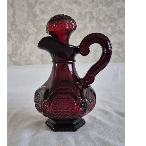 Avon ruby red glass cruet - glass,
