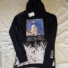 Brand New Boys Next Sonic The Hedgehog Hoodie Black Reversible Sequins Age 12