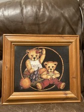 Teddy Bears with Fruit Basket Wall Picture