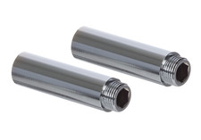 PAIR of Chrome Bib Tap Extensions Fixed Length 1/2" x 100mm Male - Female Joiner