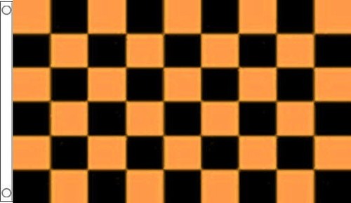 Black and orange check - black,