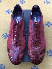 Billionaire Couture Trainer Sneakers Shoes Red Suede Croc UK 12 US 13 46 Men New