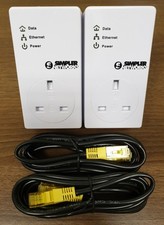 2 x BT Simpler Networks PLC Mini Passthrough Powerline Adapters + 2 x Ethernet!