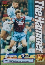 West Ham United v Manchester Utd 26/02/94 Premier League Programme VGC