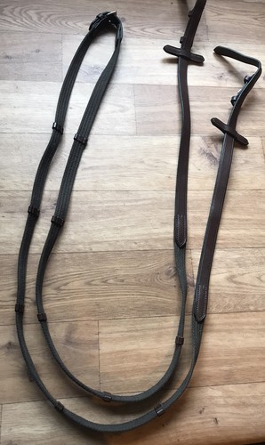 Brown leather webbing - brown,