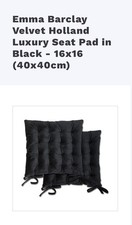 Seat Cushion in Black velvet