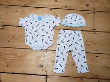 Bebe Bonito Hat T shirt Romper Trouser Set  Soldiers Babygrow 0-3 White Red Blue