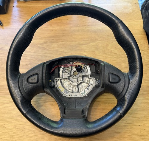 Black leather steering - f,