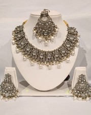 White bollywood bridal choker