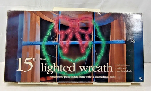 Lighted wreath window - lighted,