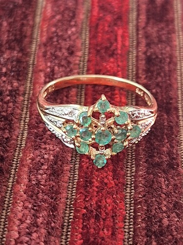 Emerald and diamond ring - diamond,