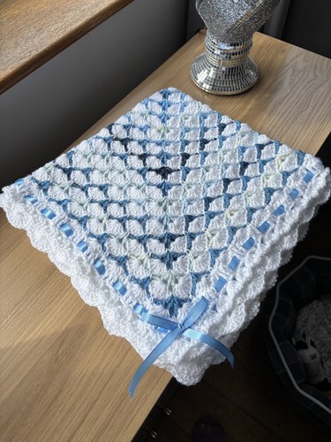 Hand crochet baby shawl - hand,