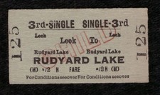 British Railways (M) LEEK to RUDYARD LAKE 3rd Class Child Single Railway Ticket