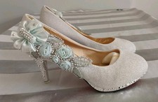 womens BNHH bow bling wedding shoes UK size 5 EU 38 