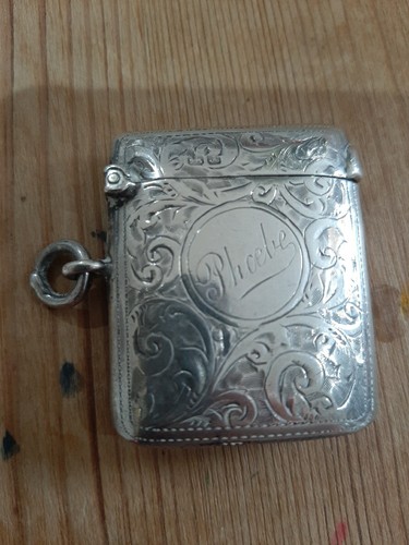 Victorian vesta silver match - vesta,