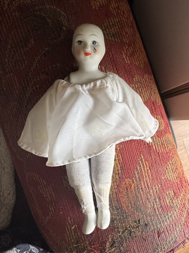 Porcelain pierrot clown doll - porcelain,