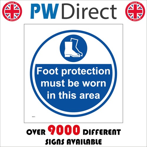 Sign foot protection worn - protection, in