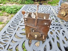 EARLY 18th century longcase grandfather clock movement works INSIDE COUNTWHEEL