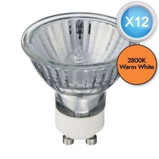 Pack of 12 x 50 Watt Halogen GU10 Light Bulbs Spotlight Downlight Lamps Dimmable
